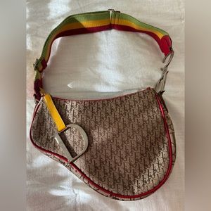 Christian Dior Rasta-Color Trotter Saddle Shoulder Bag